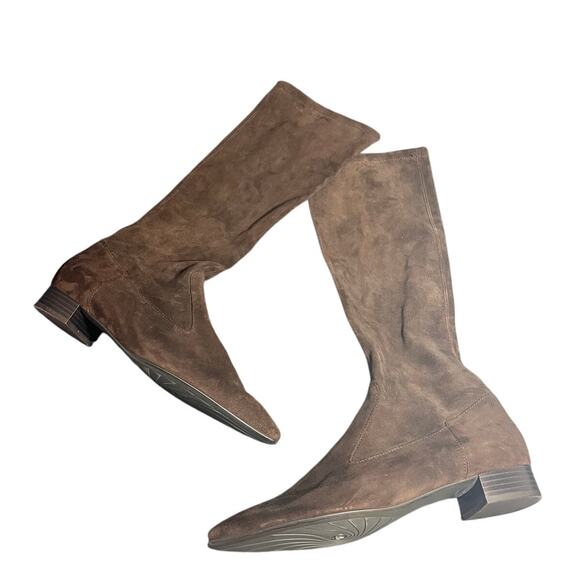 Peter Kaiser Womens Brown Tall Suede Pull‎ On Knee Boots Designer Size 6.5 - Picture 1 of 9